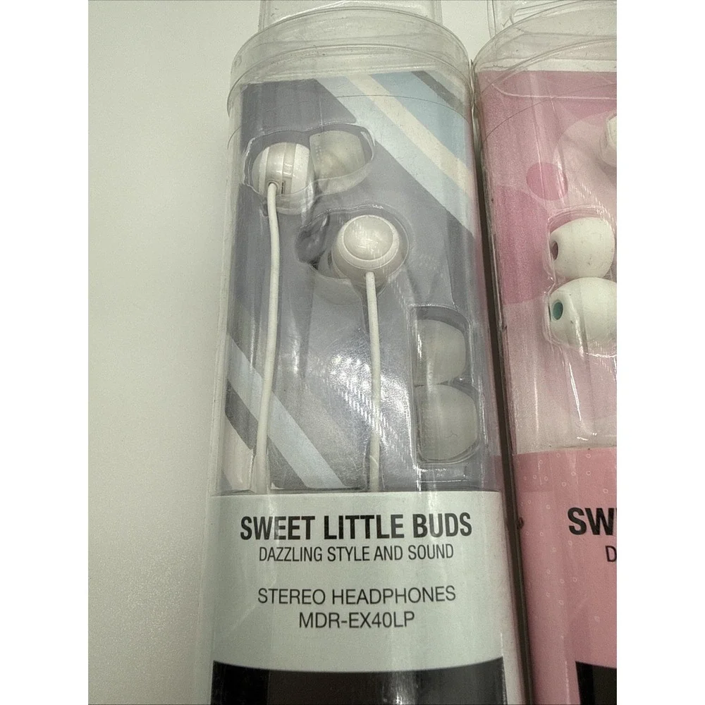 Lot of 5 Sony Earbuds New Sealed - MDR-EX40LP EX33LP E9LP (Pink, Blue, Black)
